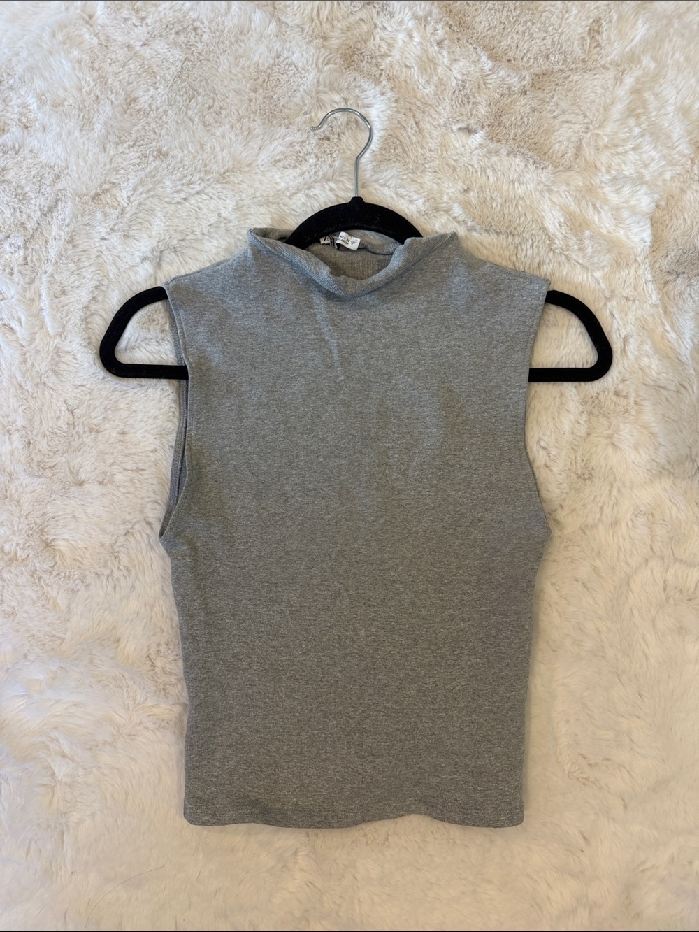 Zara Gray Mock Neck Sleeveless Tank